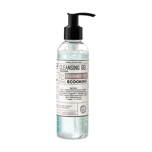 Ecooking Face Cleanser - Cleansing Gel Fragrance-Free 200ml - Vegan Moisture and Care for Normal and Oily Skin - Infused with Organic Sunflower Oil