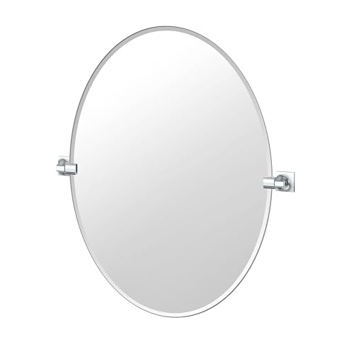 Gatco 5589LG Waterline Rahmenloser ovaler Spiegel, 81,3 cm, Chrom