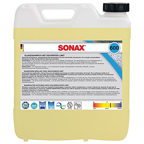 SONAX 1837826 Glanzshampoo 10-Liter, Gelb
