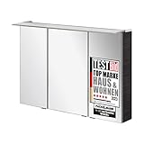 FACKELMANN LED Spiegelschrank B.PERFEKT/Badschrank mit Soft-Close-System/Maße (B x H x T): ca. 100 x 69 x 15 cm/hochwertiger Schrank mit Spiegel und Beleuchtung fürs Bad/Korpus: Schwarz