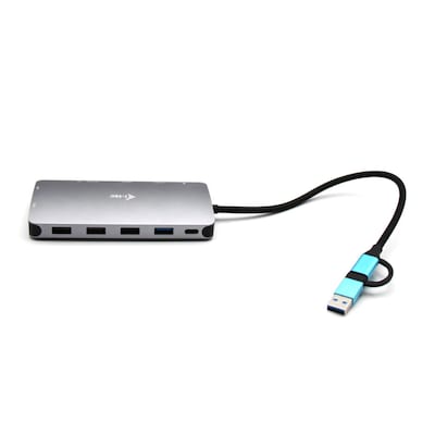 i-tec USB-C/USB 3.0 Metall Nano Docking Station für bis-zu 3 Monitore - 2X HDMI, 1x VGA, 1x GLAN, 1x USB-C 3.2 Gen1, 1x USB 3.2 Gen1, 3X USB 2.0, 1x SD/MicroSD