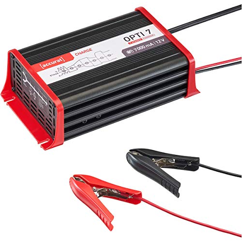 Accurat 7A 12V Batterie-Ladegerät für Blei-Batterien Vollautomatisch 7-Stufen Opti 7 Ladegerät für Auto und Motorrad Batterie