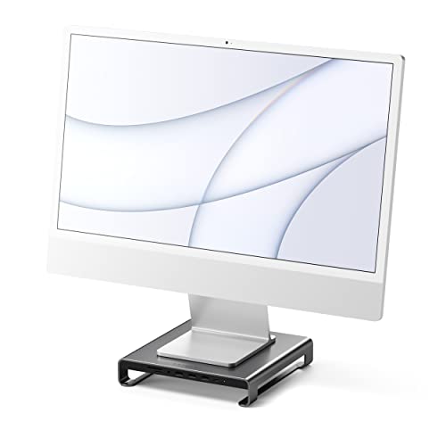SATECHI Typ-C Aluminium iMac Ständer mit eingebautem USB-C für Daten, USB 3.0, MicroSD/SD- Kartensteckplätzen & Audioanschluss kompatibel mit iMac Pro und 2017 iMac (Space Grau)