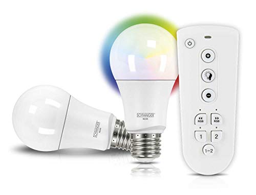 Schwaiger - LED-Lampe - E27 - 9.5 W - RGBW-Licht - 2700-6500 K - weiß (Packung mit 2)