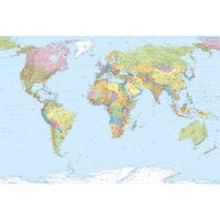 Komar Fototapete Vlies World Map 368 cm x 248 cm