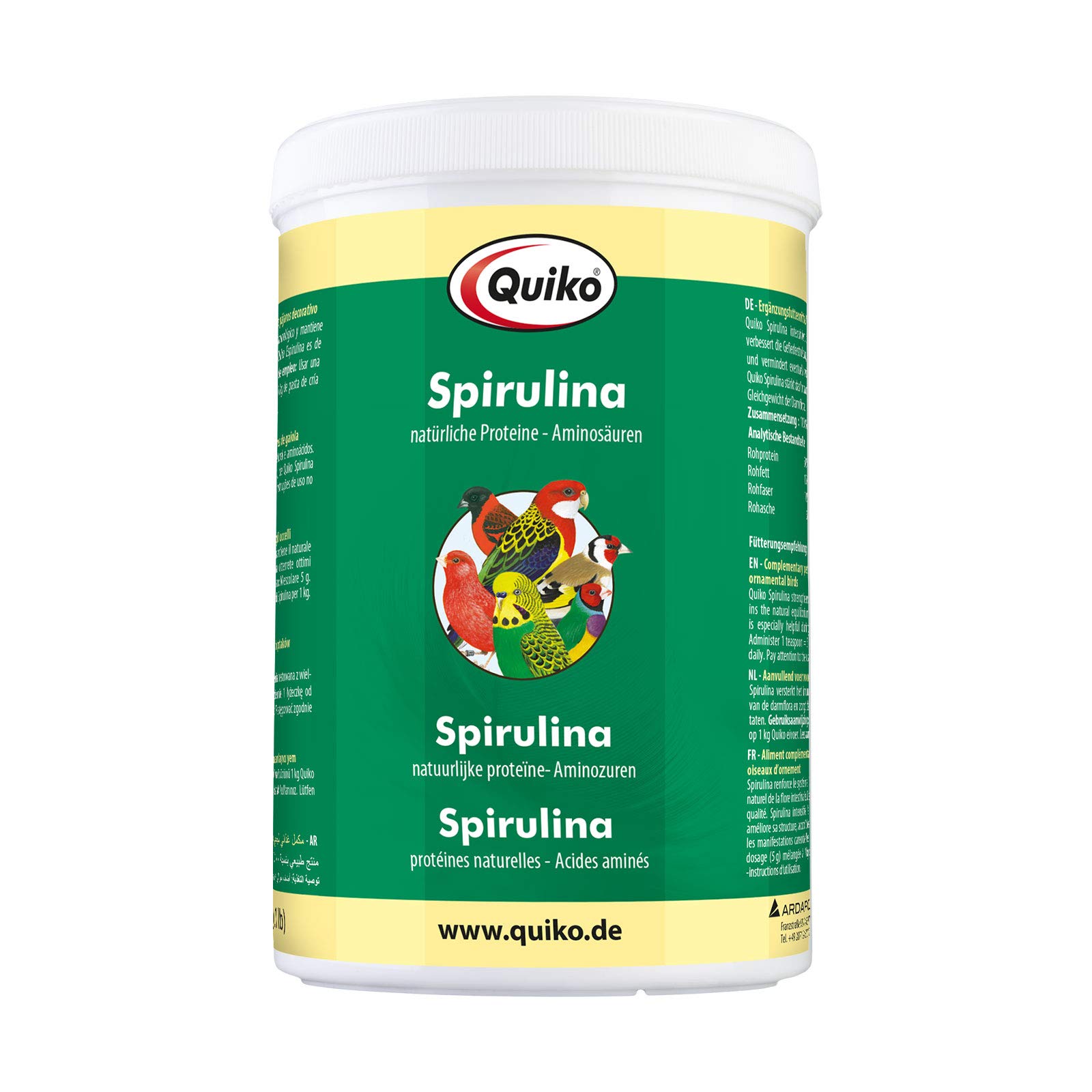 Quiko Spirulina 500g - Proteinreiches Einzelfutter für Ziervögel