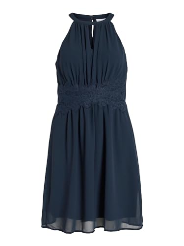 Vila Damen Kleid VIMILINA Halterneck Dress/SU - NOOS (as3, Numeric, Numeric_40, Regular, Regular, total Eclipse)