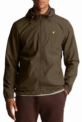 Lyle & Scott Windjacke für Herren olive-grün XL - Zip Through Hooded Jacke casual mit Kapuze, Leichte Jacke