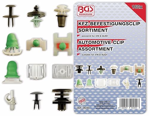 BGS 9044 | Kfz-Befestigungsclip-Sortiment für Audi, VW | 160-tlg.