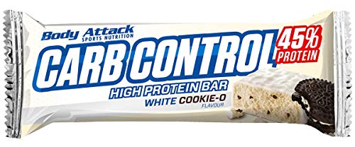 Body Attack Carb Control, White Cookie, 20 x 100g - Proteinriegel ohne Zuckerzusatz, Low Sugar– High Protein, Eiweißriegel mit Whey, auch in der Mix-Box