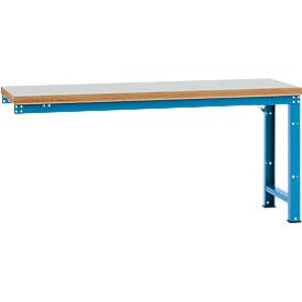 Manuflex Anbauwerkbank Profi Standard, Tischplatte Kunststoff, 2000 x 700 mm, lichtblau