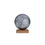 EMFORM Platon Globus magnetisch mit Eichenholz-Sockel in verschiedenen Farben Silber 300 mm