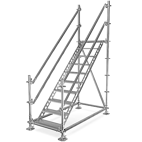 Scafom-rux Bautreppe Außentreppe für 2 m Höhenunterschied, feuerverzinkter Stahl