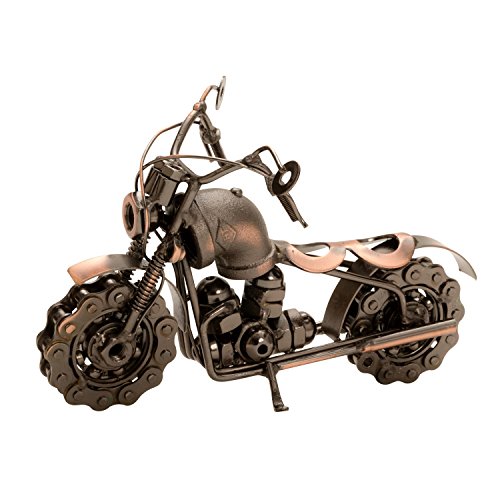 Lifestyle & More Skulptur Dekofigur Motorrad aus Metall kupferfarben Länge 22 cm Höhe 15 cm