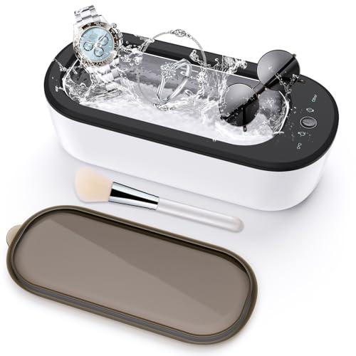 Ultraschallreiniger Schallreiniger für Brillen, 50W Brillenreinigungsgerät Ultrasonic Cleaner mit 4 Modi Ultraschallreinigungsgerät Brille 47kHz Ultraschallbad Ultraschallgerät für Brillen, Uhren