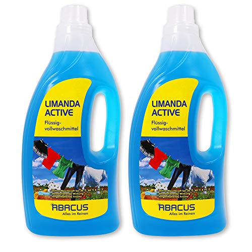 LIMANDA ACTIVE 2x 1500 ml (7098) - Waschmittel für ca. 50 Waschladungen Flüssigvollwaschmittel Vollwaschmittel Feinwaschmittel Feinwäsche Colorwäsche Spezialwaschmittel Waschgel Waschpulver - ABACUS