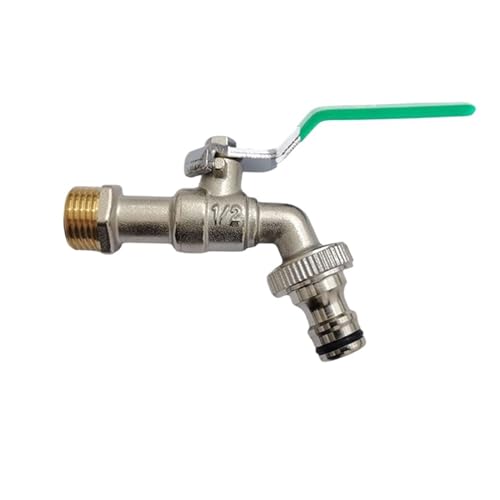 1 Stück Garten-Außenwasserhahn, Wasserhahn DN15 DN20, Frostschutzmittel, Dual-Control-Kupfer, geeignet for Waschmaschine und Küchengartenspüle 1/2 (Color : DN20 green handle)