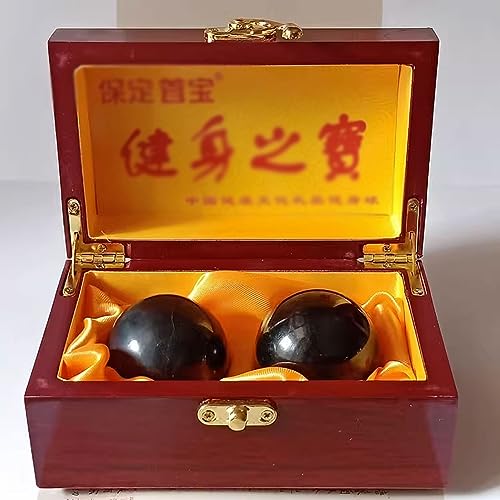 PacuM Baoding-Ball, Stressball, Stressbälle for Erwachsene, 2er-Set, Marmorstein-Baoding-Bälle, chinesischer Gesundheitsübungs-Massageball for Hände, Stressabbau Massage (Color : A)