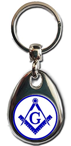 Schlüsselanhänger mit Freimaurer-Emblem aus schwerem Metall, doppelseitiger Schlüsselanhänger, Freimaurer-Geschenk