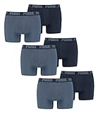 PUMA 6 er Pack Boxer Boxershorts Men Herren Unterhose Pant Unterwäsche, Farbe:037 - Denim, Bekleidungsgröße:M