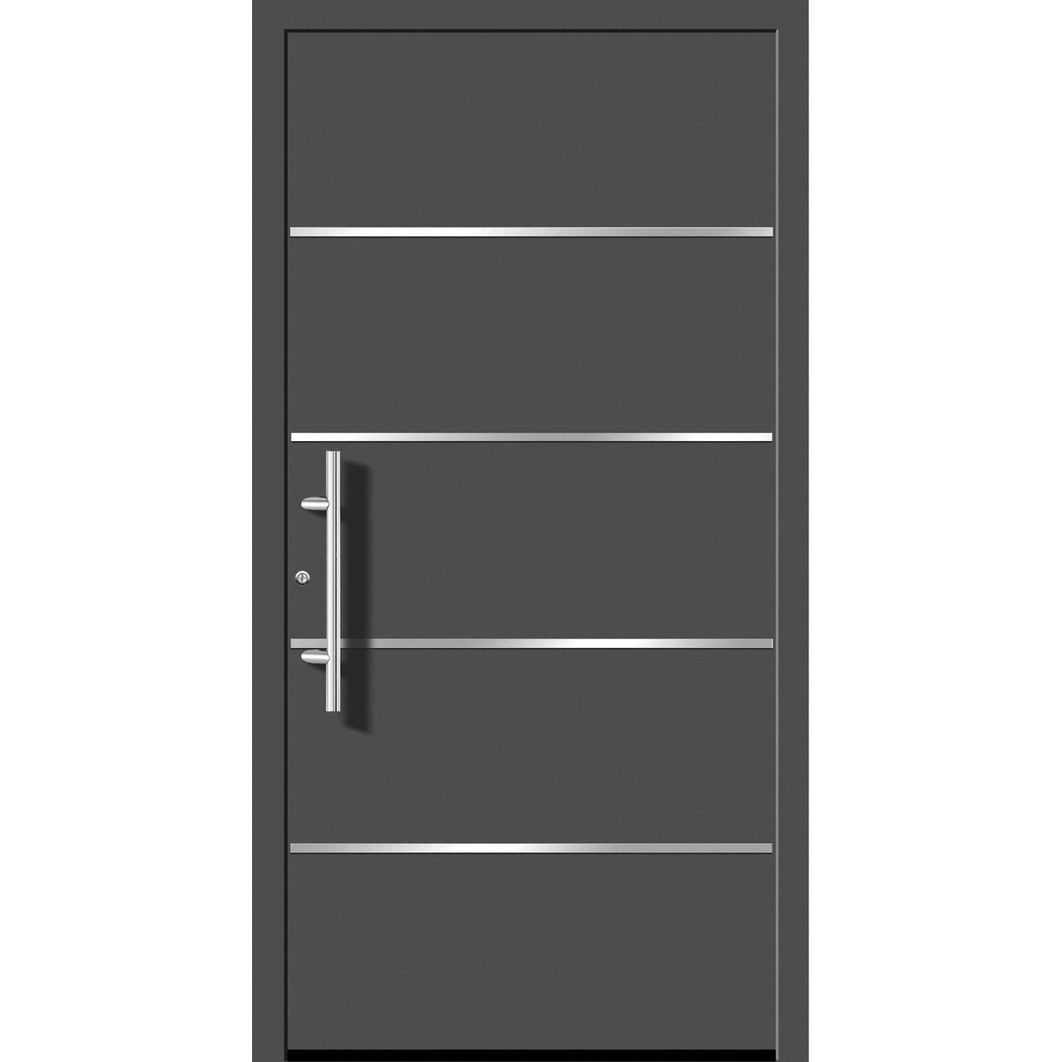 Aluminium-Haustür Moderno M480/B 110 x 210 cm Anthrazit Metallic Anschlag Links