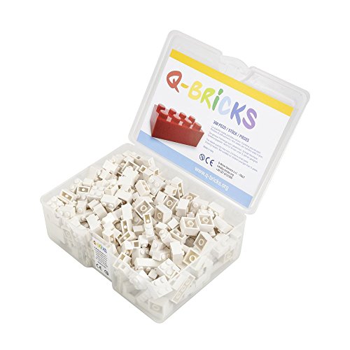 Q-Bricks Unicolor Basic Bausteine Piccolo Box (300, weiß)