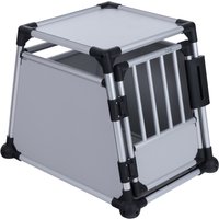 Trixie 39341 Transportbox, Aluminium, M: 55 × 62 × 78 cm, silber/hellgrau