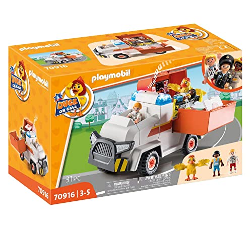 PLAYMOBIL Duck ON Call 70916 Notarzt Einsatzfahrzeug, Mit Licht und Sound, Spielzeug für Kinder ab 3 Jahren