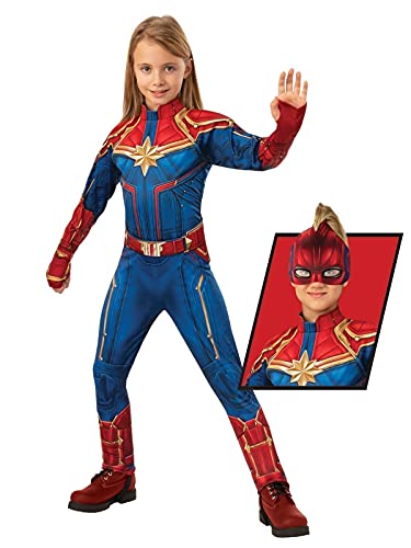 Rubie's - Offizieller Captain Marvel Hero Anzug, Kinder, Deluxe-Kostüm