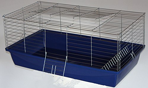 Heimtiercenter Nagerkäfig,Hasenkäfig,Meerschweinkäfig,Käfig,Rabbit,Zwergkaninchen ca. 100 x 54 x 43 cm blau
