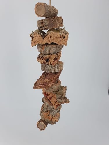 Vogelschaukel Naturkork 3X Knabberseil ca. 40 cm Spielzeig für Vögel und Nager