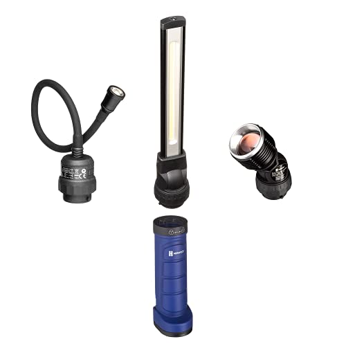 Normfest modulares Akku-Lampenset, LED-Stablampe, flexibler Hals mit Punktfokusfunktion, fokussierbaren LED Linse