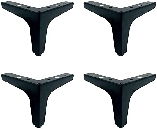 DuBom Möbelbeine, Sofa-Beine, 4 Stück, moderne Metall-Dreieck-Schrankbeine, Ersatz-Möbelfüße für Schrank, Sofa, Couch, Stuhl, Tisch, schwarze Eckfüße