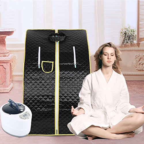 XUANYU Mobile Mini Dampfsauna Heimsauna Wärmekabine Sitzsauna Saunakabine Familiensauna Tragbares Sauna-Spa 6 Farbvarianten, ca. 76 * 88 * 99 cm (Schwarz)