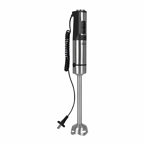 JATA JEBT1855 Handmixer, 1200 W, ausziehbares Spiralkabel, 1,5 m, extra langer Standfuß (26 cm), 4 Klingen aus Edelstahl, elektronischer Geschwindigkeitsregler, Turbo-Taster