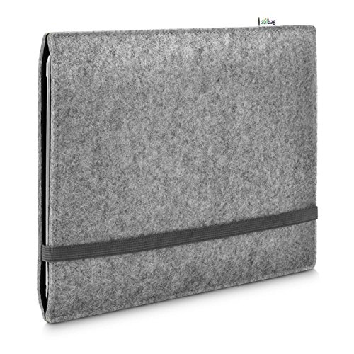 Stilbag Filzhülle für Huawei MediaPad M5 Lite 10 | Etui Tasche aus Merino Wollfilz | Kollekion Finn - Farbe: hellgrau/schwarz | Tablet Schutzhülle Made in Germany