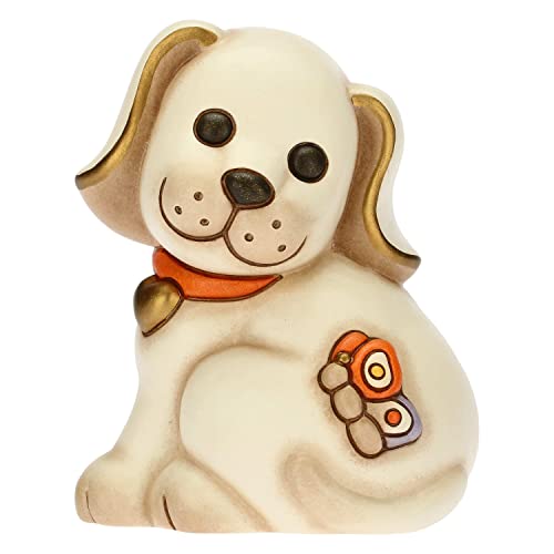 THUN - Hund mit Schmetterling - Wohnzimmer, Symbole, Tiere und Minianiere - Handgemalte Keramik - 9,2 x 8,5 x 11,5 cm h