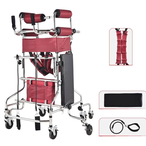Adult Standing Walker Gehhilfe, Portable Lower Limb Training Stangding Walker, Anti Tilt，Adjustable Height Walker Aid for the Disabled (Size : Men's+Women's)