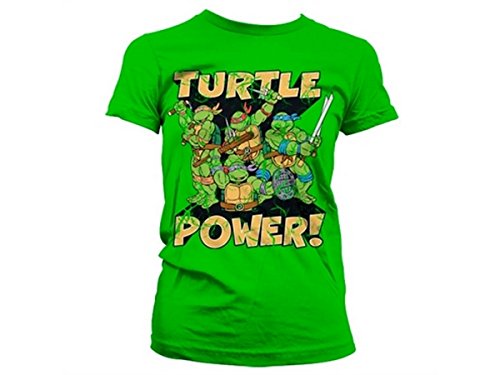 TMNT - Turtle Power! Girly T-Shirt, Grün, Größe M