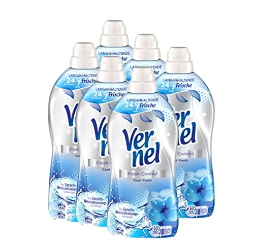 Vernel Fresh Control Cool Fresh, Weichspüler, 384 (6x64) Waschladungen, für einen langanhaltenden Duft und traumhaft weiche Wäsche
