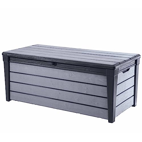 KETER Garten Aufbewahrungsbox 455L Anthrazit Gartentruhe Gartenbox Auflagenbox