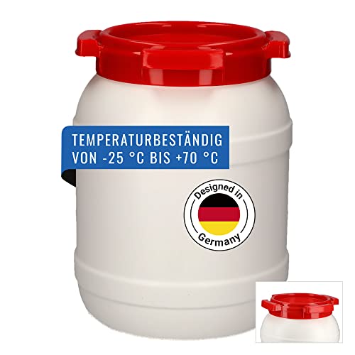 DENIOS® Weithalsfass WH 6, aus Polyethylen (PE), 6,4 Liter Volumen, weiß/rot