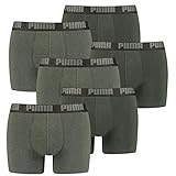 PUMA 6 er Pack Boxer Boxershorts Men Herren Unterhose Pant Unterwäsche, Farbe:038 - Green Melange, Bekleidungsgröße:M