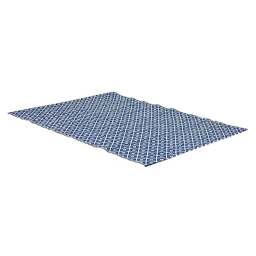 greemotion Outdoor-Teppich Santo aus 100 % Polypropylen, blauer Teppich mit Muster, pflegeleichter Wendeteppich für in- & outdoor, ca. 200 x 150 cm