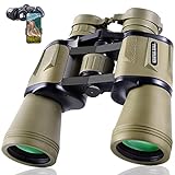 FREE SOLDIER Fernglas 10x50 Kompakte Ferngläser - Professionelle Feldstecher HD Wasserdicht Binoculars für Kinder Erwachsene mit BAK4 Prism FMC-Objektiv zur Wandern Vogelbeobachtung Jagd, Schlamm