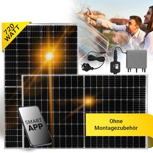Craftfull Balkonkraftwerk BK720 | 𝟭𝟬 𝐉𝐀𝐇𝐑𝐄 𝐆𝐀𝐑𝐀𝐍𝐓𝐈𝐄 - App - 720 W Solarmodul - 600 W Wechselrichter - Solarpanel - Solaranlage - Photovoltaiknlage (0% MwSt. & ohne Halterung)