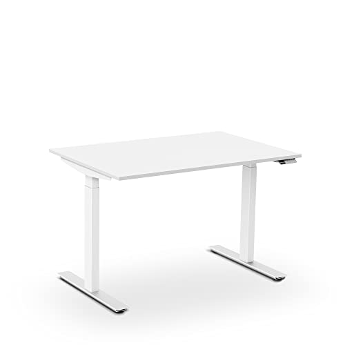 aeris Active Desk Höhenverstellbarer Schreibtisch 120x80 Weiß, Stehtisch Höhenverstellbar Elektrisch mit Memory Funktion, Bürotisch Tischgestell aus Stahl, PC Tisch für Home Office