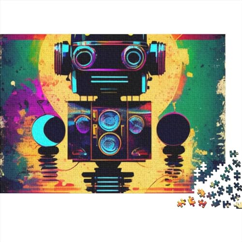Metallroboter-Puzzle für Erwachsene, unterhaltsames 1000-teiliges Spielzeug, Intellektuelles Spiel, Dekoration, Bildungsspiel, Stressabbau, 1000 Teile (75 x 50 cm)