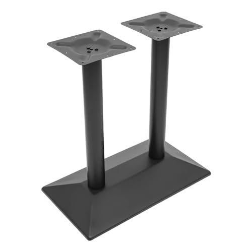 TRIEBAN Tischgestell, Tischkufen Industriedesign 72cm Tischbeine mit Doppelt Säulen Stahl Untergestell Rechteckig Bodenplatte Bistrotisch Tischgestell Schwarz