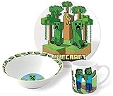 Frühstücksset Minecraft Creeper | Schale + Teller + Tasse